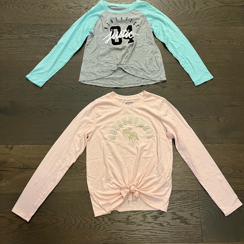 Justice & Abercrombie girls tops sz 8 & 9/10 GUC